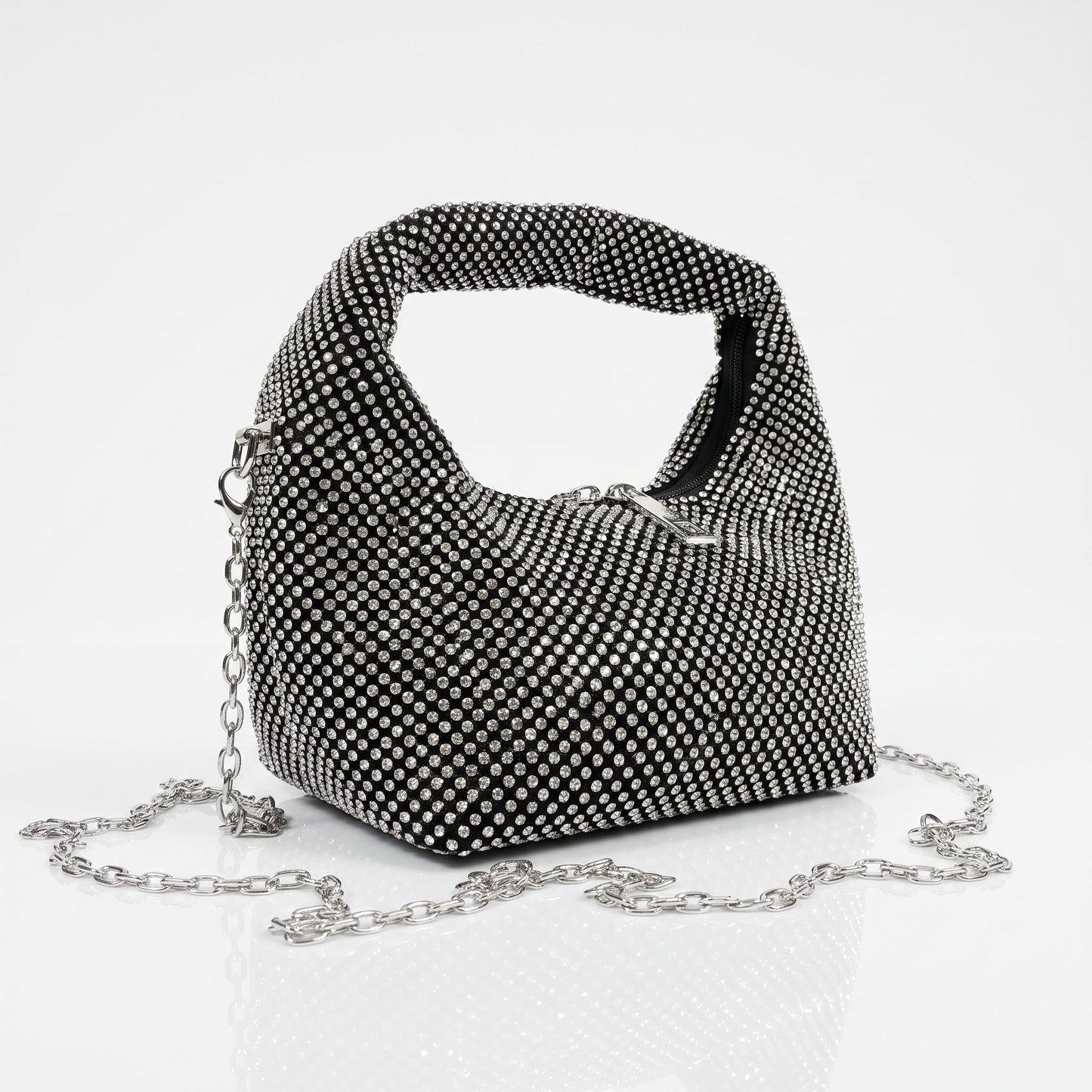 Stile Donna Bags - Borsa da Sera in Mesh di Strass Oro