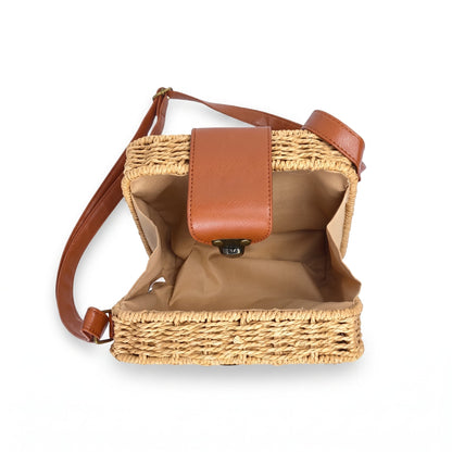 Stile Donna Bags - Borsa a Scatola in Paglia