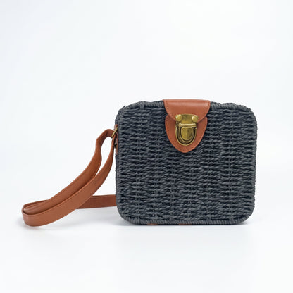 Stile Donna Bags - Borsa a Scatola in Paglia