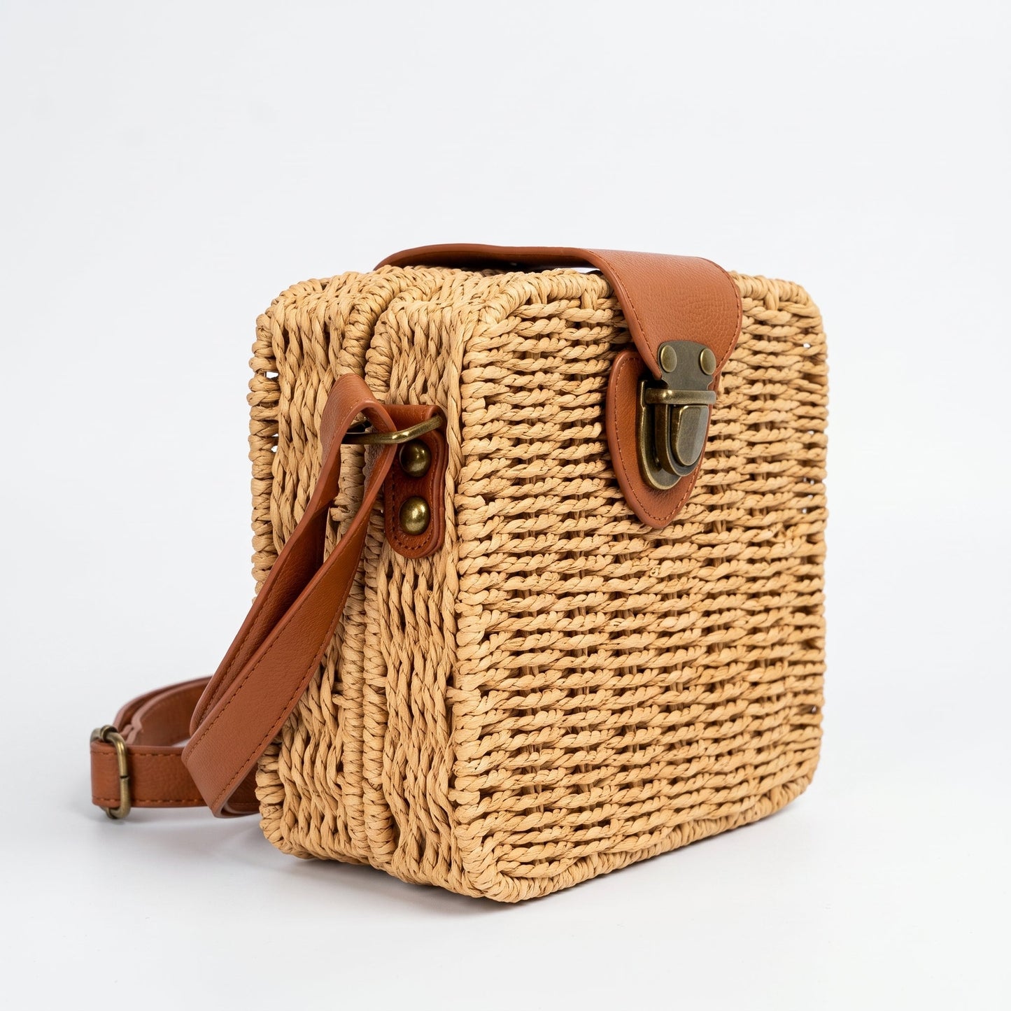 Stile Donna Bags - Borsa a Scatola in Paglia