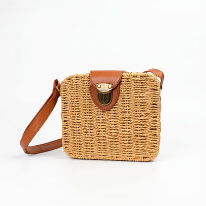 Stile Donna Bags - Borsa a Scatola in Paglia