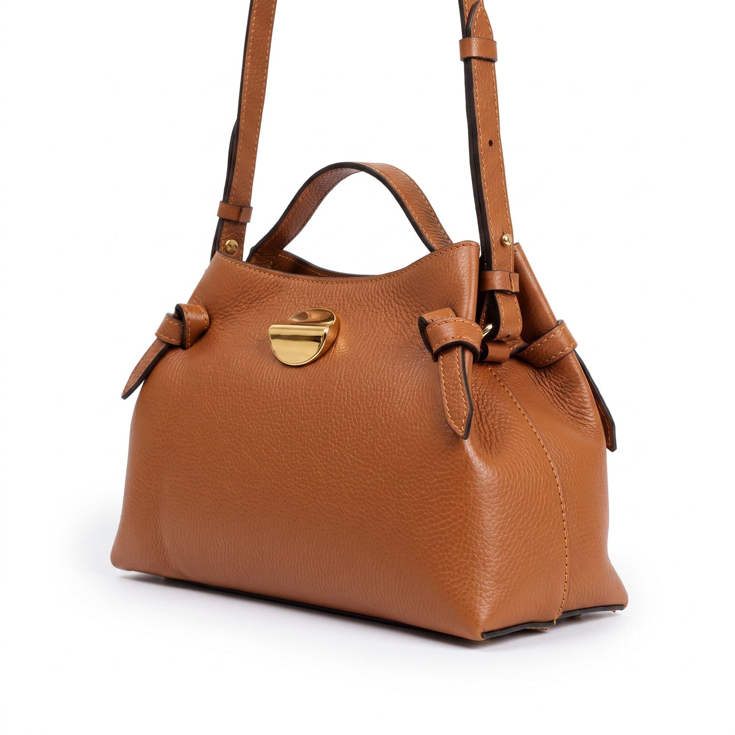 Stile Donna Bags - Livia Borsa in Vera Pelle con Disco Oro