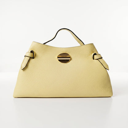Stile Donna Bags - Livia Borsa in Vera Pelle con Disco Oro