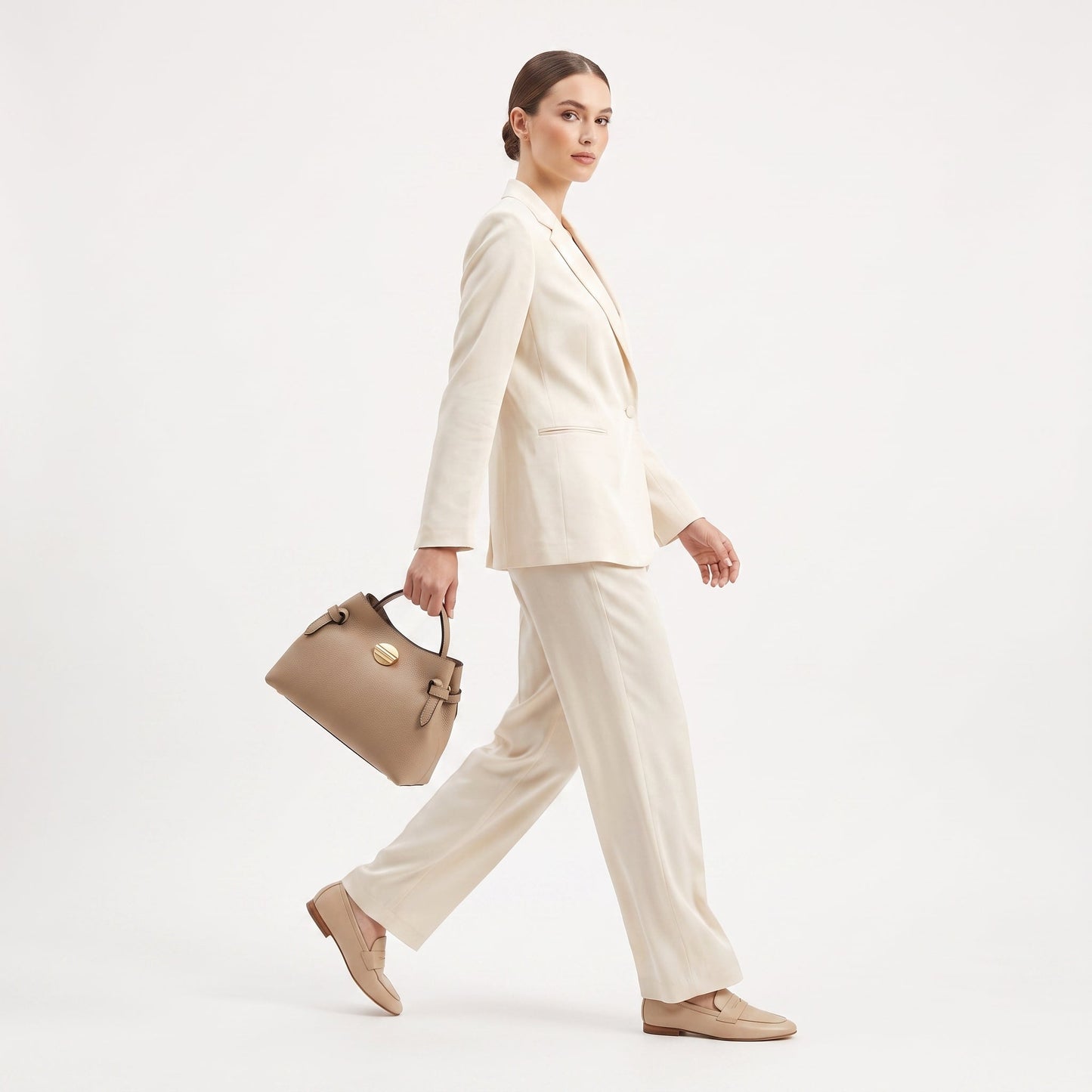 Stile Donna Bags - Livia Borsa in Vera Pelle con Disco Oro
