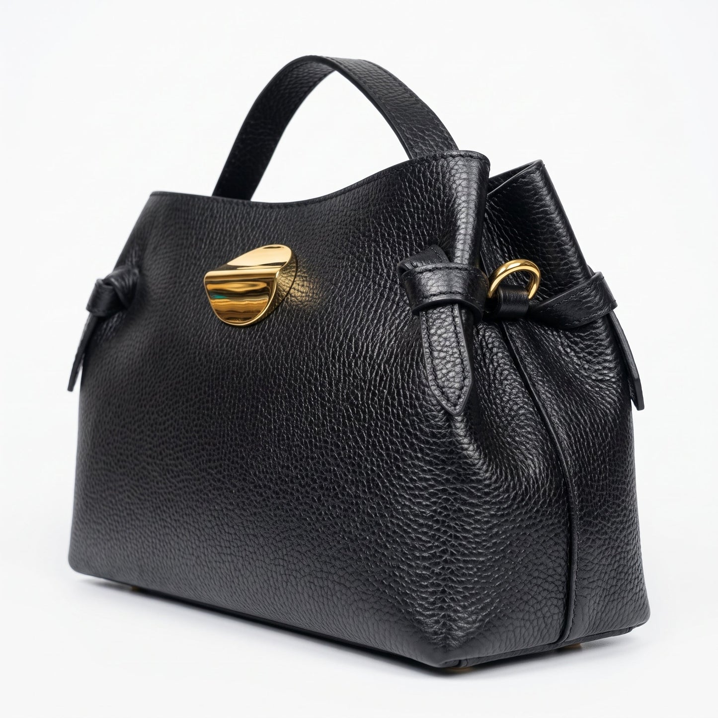 Stile Donna Bags - Livia Borsa in Vera Pelle con Disco Oro