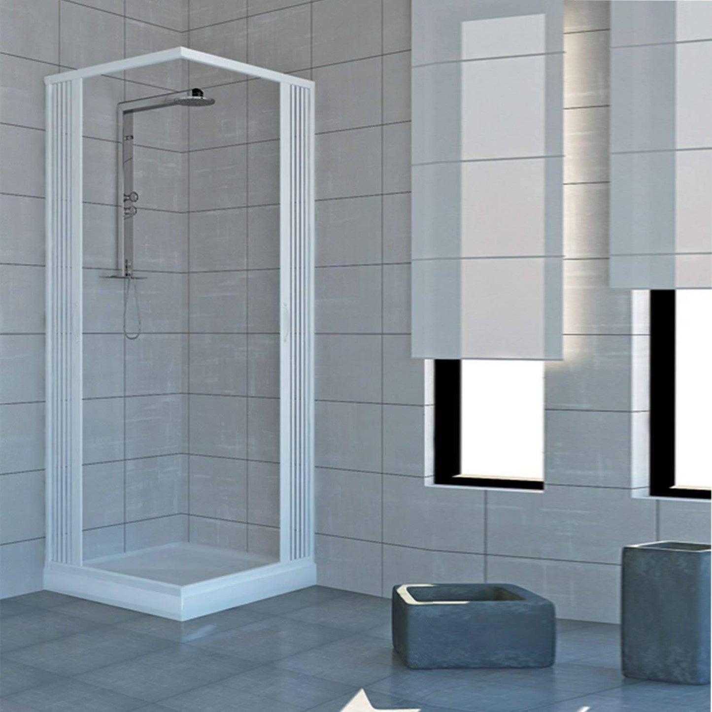 Box doccia Acquario 80x90cm a soffietto apertura angolare