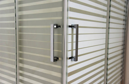 Box doccia angolare Style profilo cromato 140x140cm da 6mm in cristallo serigrafato