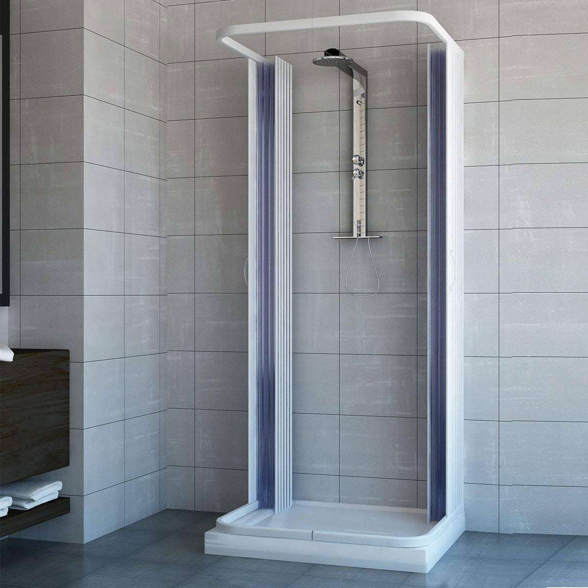 Ariete 3-sided shower enclosure 80x100x80 cm central opening