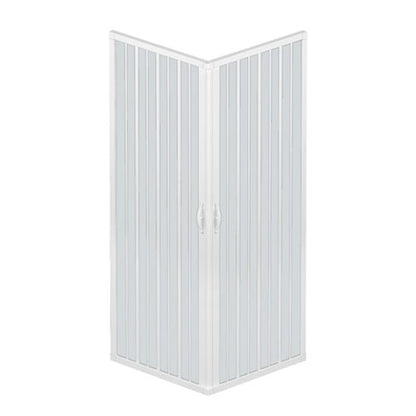 Box doccia angolare Libertè 80x80 cm in PVC a soffietto centrale — Kit fai da te, Made in Italy
