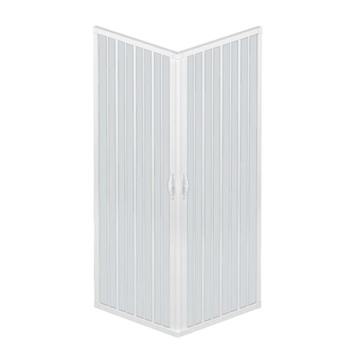 Box doccia angolare Libertè 90x90 cm in PVC a soffietto centrale — Kit fai da te, Made in Italy