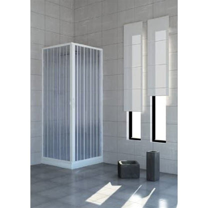 Box doccia angolare Libertè 80x100 cm in PVC a soffietto centrale — Kit fai da te, Made in Italy
