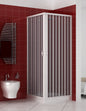 Corner shower enclosure Luna 70x70 cm in PVC folding — compact, Made in Italy