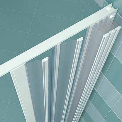 Corner shower enclosure Luna 70x70 cm in PVC folding — compact, Made in Italy