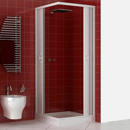 Box doccia rettangolare Luna 80x90 cm in PVC a soffietto — equilibrio perfetto, Made in Italy