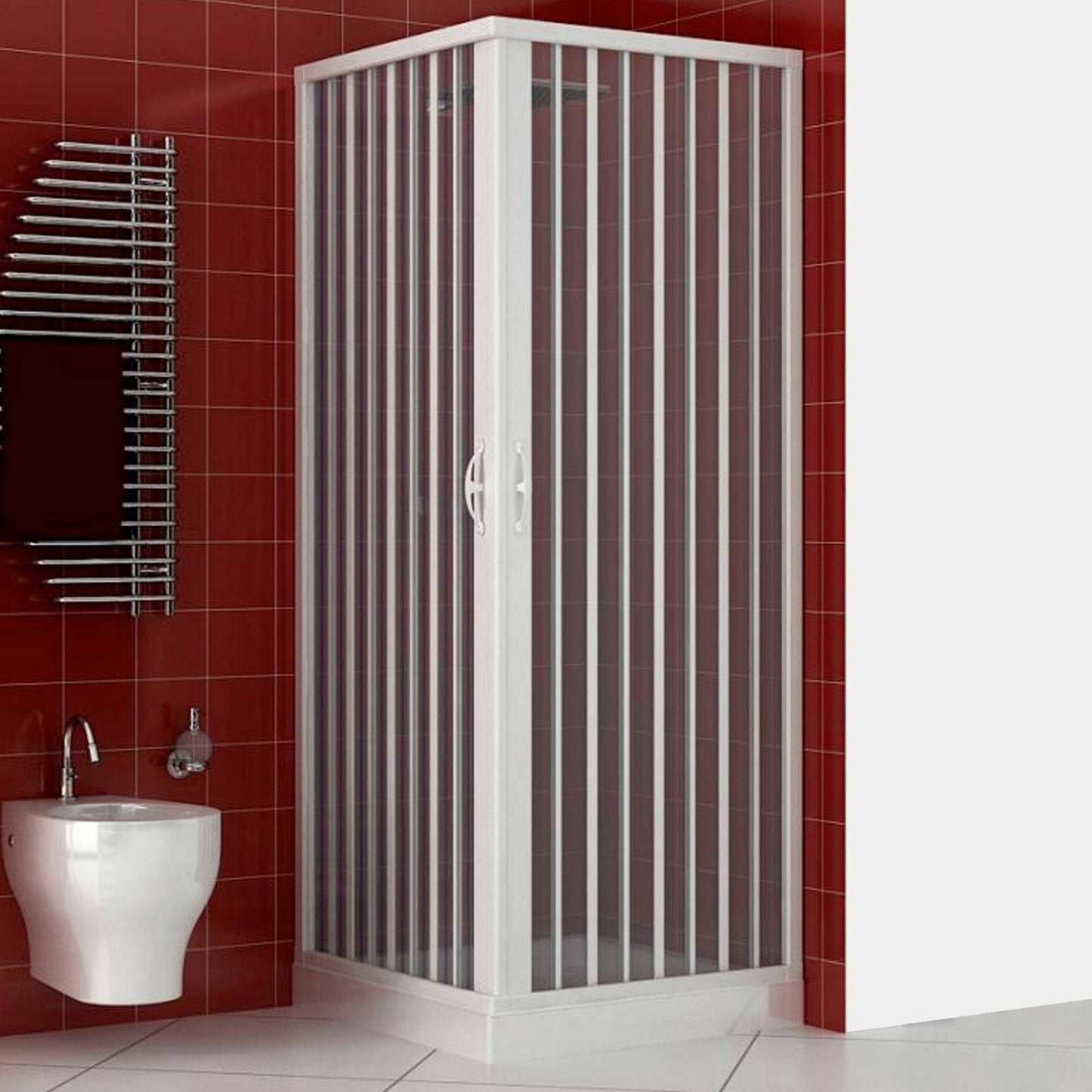 Box doccia rettangolare Luna 80x90 cm in PVC a soffietto — equilibrio perfetto, Made in Italy
