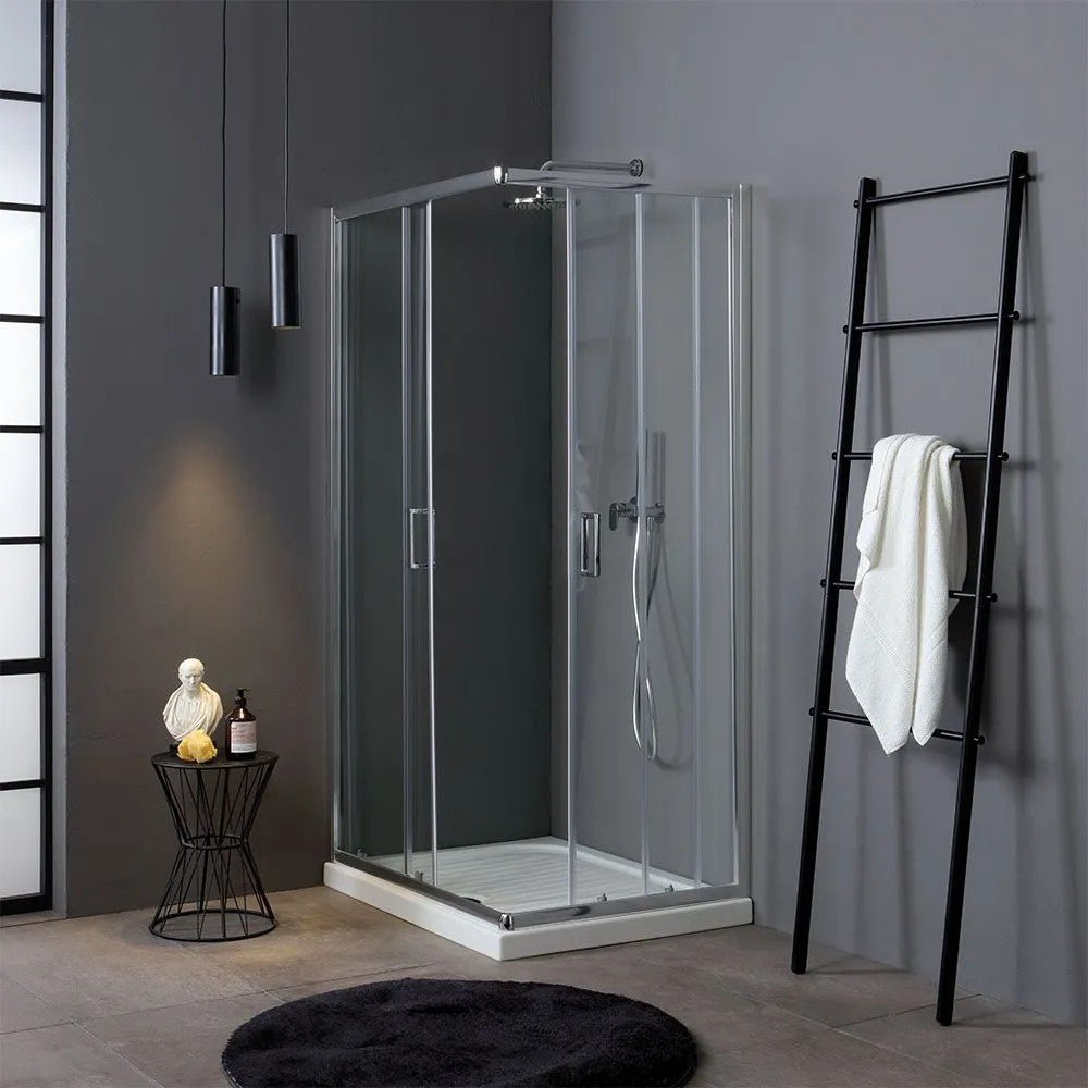 Box doccia Lunario profilo cromato trasparente 70x90cm da 4mm