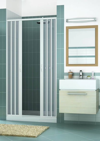 Box doccia mod. Vergine 140xH185cm in pvc a soffietto centrale