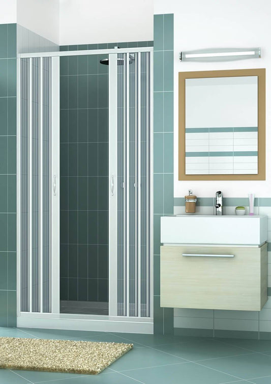 Box doccia mod. Vergine 150xH185cm in pvc a soffietto centrale