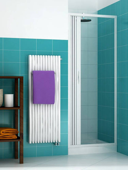 Box doccia Libertè 140 cm in PVC a soffietto laterale — Kit fai da te, Made in Italy