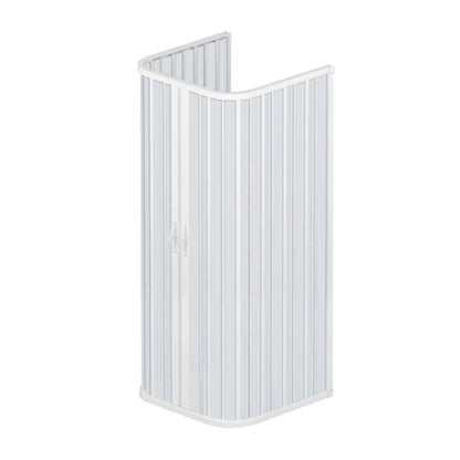 3-sided shower enclosure Saturnia 100x100x100 cm in central folding PVC — complete maxi cabin, Made in Italy