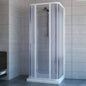 3-sided shower enclosure Saturnia 70x80x70 cm in central folding PVC — complete rectangular cabin, Made in Italy