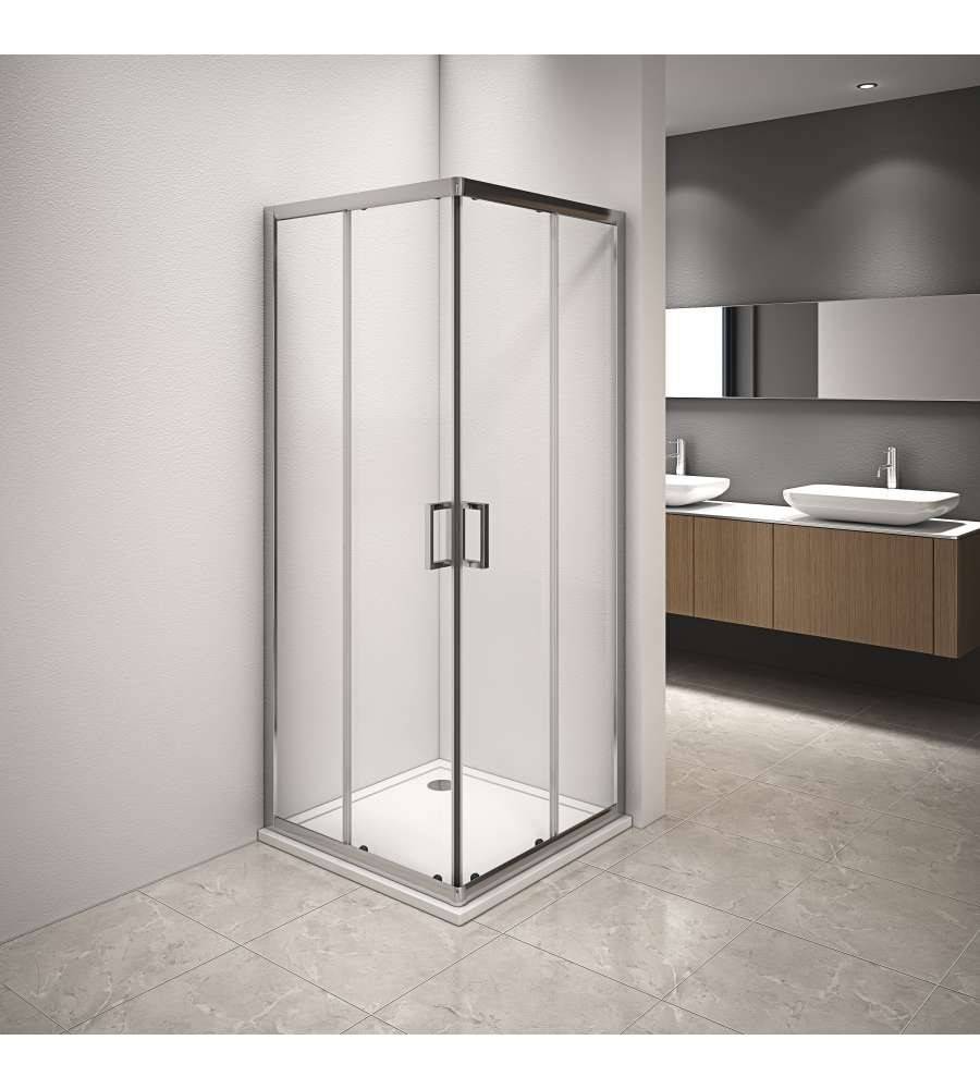 Box doccia Style profilo cromato trasparente 120x120cm da 6mm
