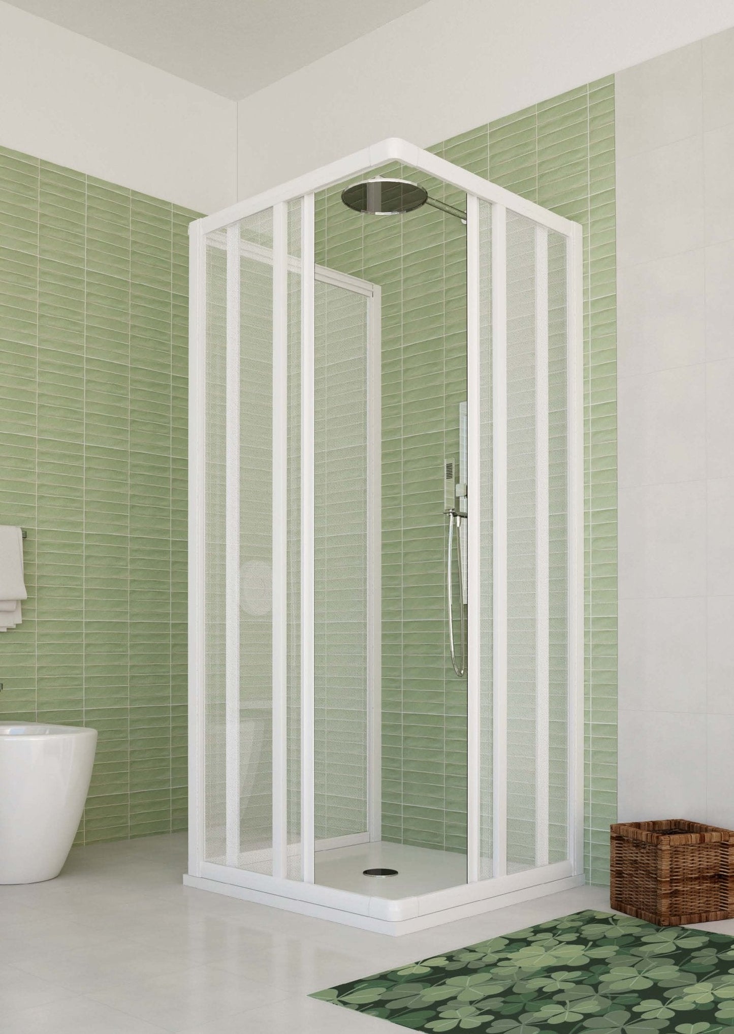 Box doccia Trifoglio 3 lati 80x120x80 cm apertura angolare