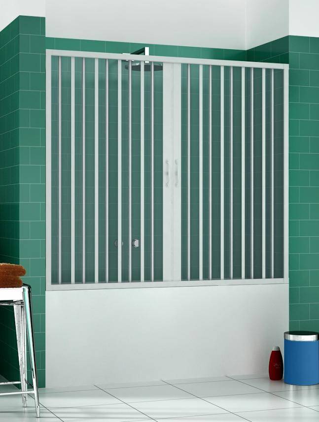 Box sopravasca Astra 140 cm in PVC a soffietto centrale — 2 ante, Made in Italy