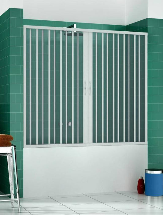 Box sopravasca Astra 160 cm in PVC a soffietto centrale — 2 ante, Made in Italy