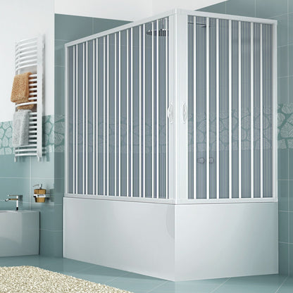 Galassia 70x140 cm PVC folding corner shower screen for bathtub — 2 panels, Made in Italy