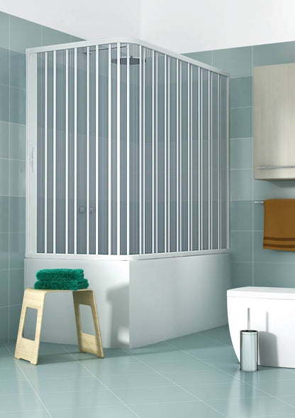 Box sopravasca Galassia 70x150 cm in PVC a soffietto laterale — 1 anta, Made in Italy