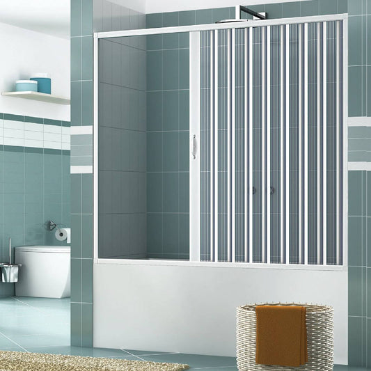 Box sopravasca Astra 150 cm in PVC a soffietto laterale — 1 anta, Made in Italy