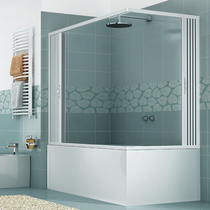 Galassia 70x150 cm corner folding PVC shower screen — 2 doors, Made in Italy