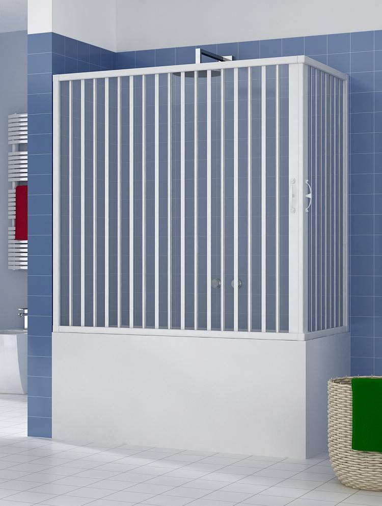 Box sopravasca Libertè 70x150 cm in PVC a soffietto angolare — Kit fai da te, Made in Italy