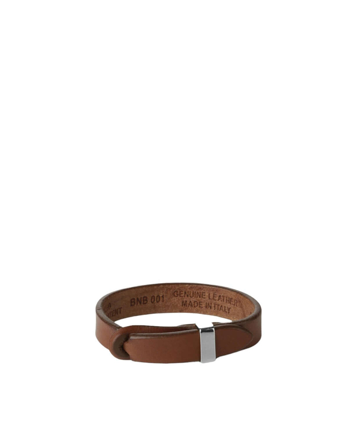 Bracciale Nobuckle Bull Bruciato in Cuoio con Dettaglio Argento