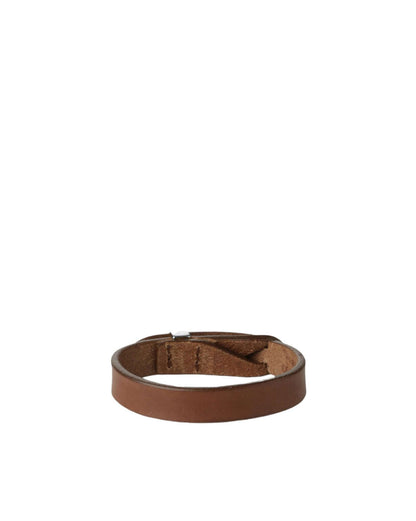 Bracciale Nobuckle Bull Bruciato in Cuoio con Dettaglio Argento