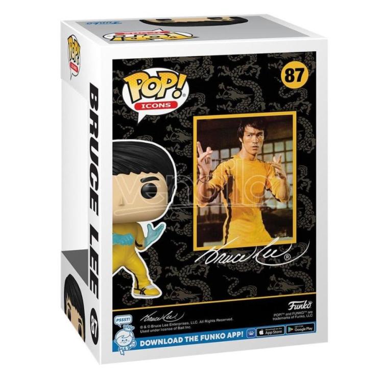 Funko Pop ! Icons - Bruce Lee (87) Bruce Lee Vinyl Figure Movies 9Cm Collezione