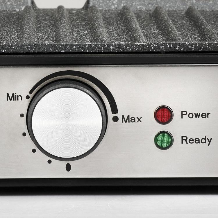 Girmi Elektrogrillplatte, Edelstahl, BS46, Thermostat, 30x24cm, 2000W
