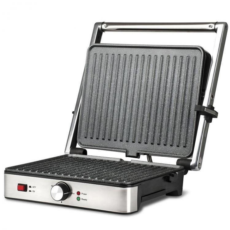 Girmi Elektrogrillplatte, Edelstahl, BS46, Thermostat, 30x24cm, 2000W