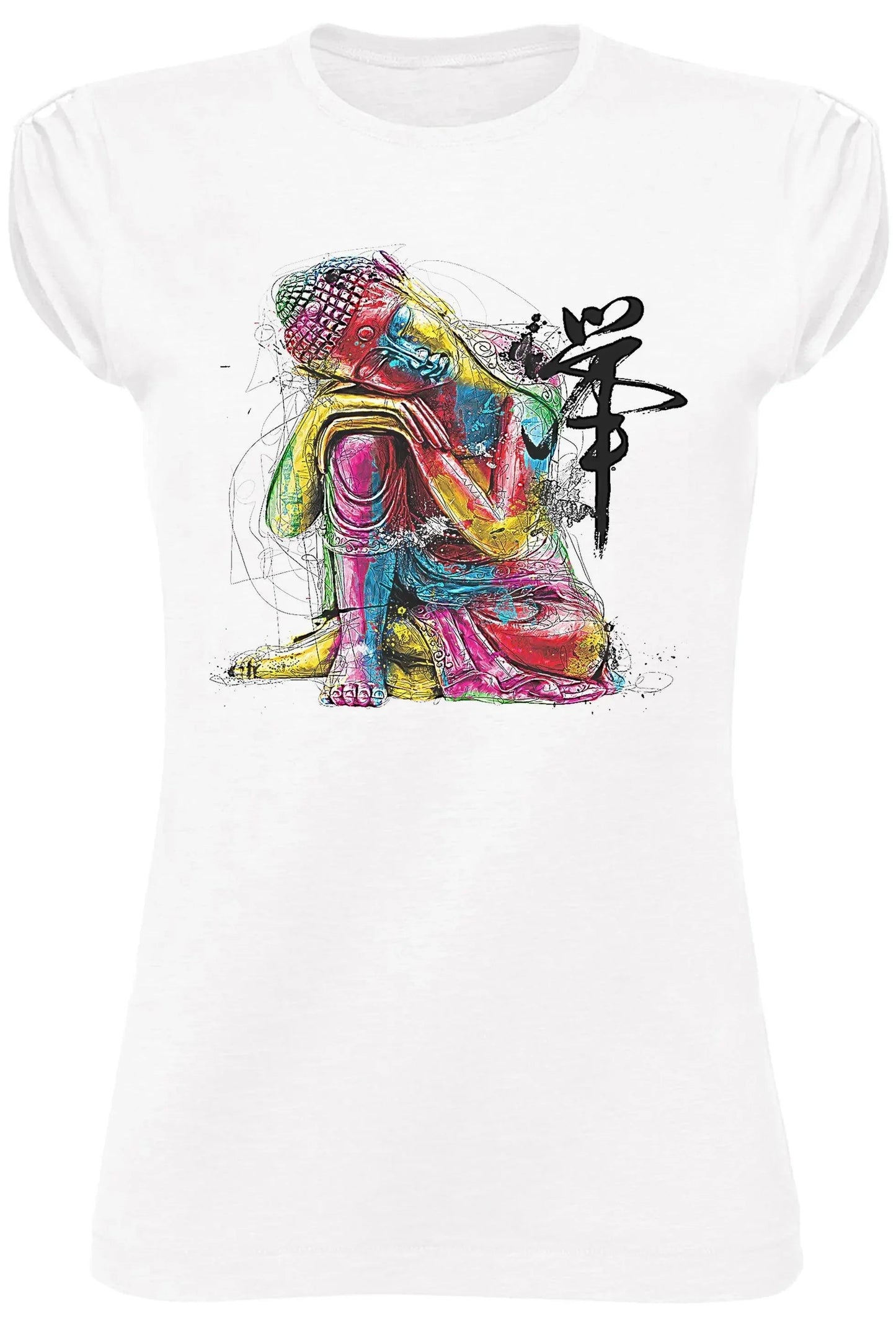 Buddha Art T-Shirt Donna Cotone Eco Fiammato | STREET STYLE