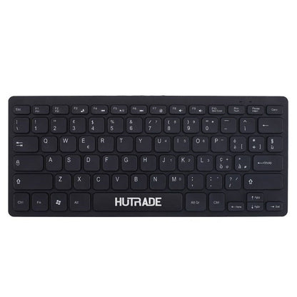 Hutrade Mini Tastiera Slim Cablata USB Silenziosa per Computer Mac/Pc Layout Italia Black