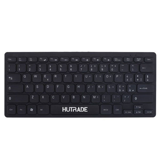 Hutrade Mini Tastiera Slim Cablata USB Silenziosa per Computer Mac/Pc Layout Italia Black