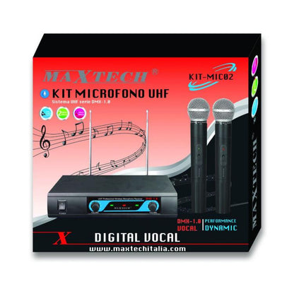 PAAR 2 PROFESSIONELLE UHF STEREO DRAHTLOSMIKROFONE MIKROFON KARAOKE KIT-MIC02