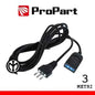 Prolunga lineare 10A 3metri spina10A nera