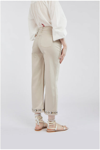 CafèNoir Pantalone Culotte con Passamaniera C7JP0036 M039 orzo