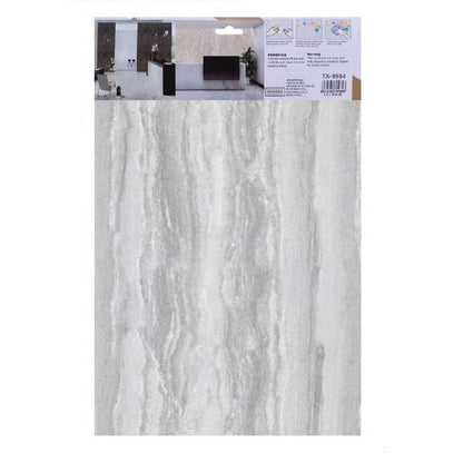 ADESIVO CARTA DA PARATO 3D EFFETTO MARMO ARGENTO PANNELLO SPUGNA 30X60CM|TX-9984