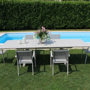 Tavolo rettangolare Zante allungabile 200/300 x 110 in alluminio