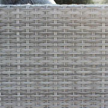 Salotto angolare Argentina con cuscini in wicker grigio UV protection