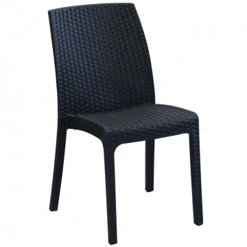 Sedia Virginia - Seduta in Wicker con Struttura in Plastica Stampata