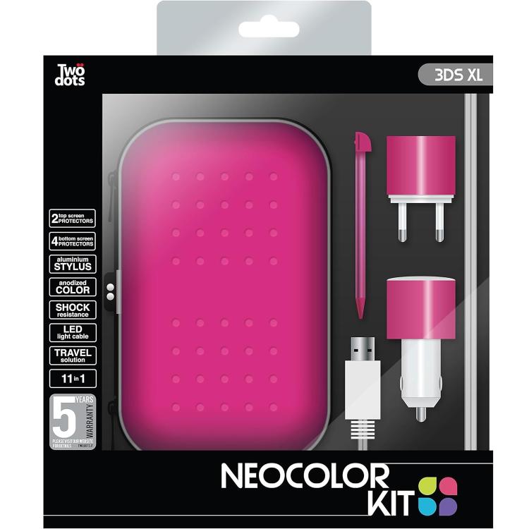 Twodots Neocolor Kit 11In1 Hülle Nintendo 3Ds Xl + Ladegerät/Zubehör Pink